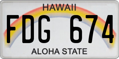 HI license plate FDG674