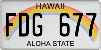 HI license plate FDG677