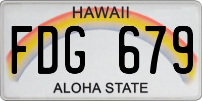 HI license plate FDG679