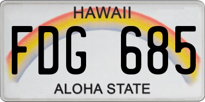 HI license plate FDG685