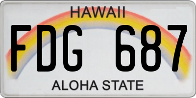 HI license plate FDG687