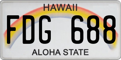 HI license plate FDG688