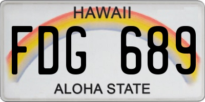 HI license plate FDG689