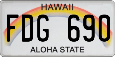 HI license plate FDG690