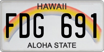 HI license plate FDG691