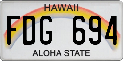 HI license plate FDG694