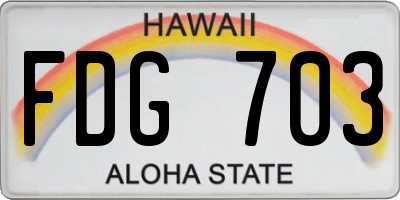 HI license plate FDG703