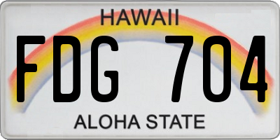 HI license plate FDG704