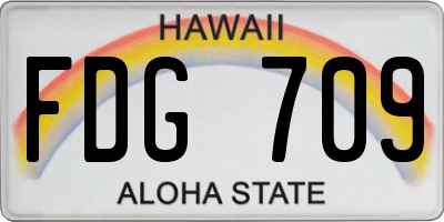 HI license plate FDG709