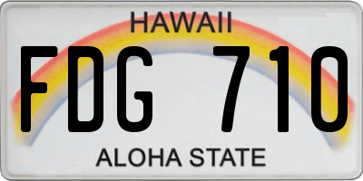 HI license plate FDG710