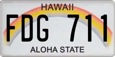 HI license plate FDG711