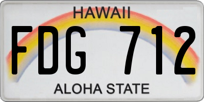 HI license plate FDG712