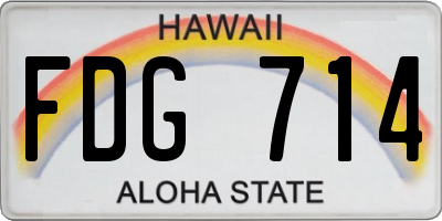 HI license plate FDG714