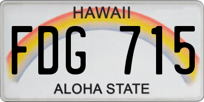HI license plate FDG715