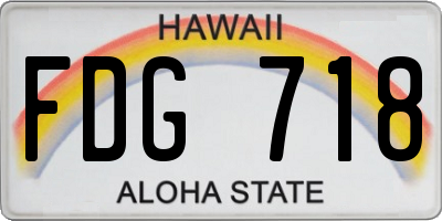 HI license plate FDG718