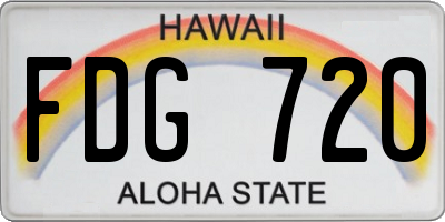 HI license plate FDG720