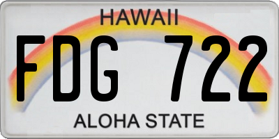 HI license plate FDG722