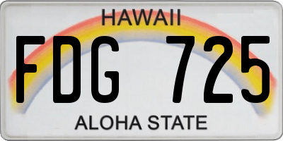 HI license plate FDG725