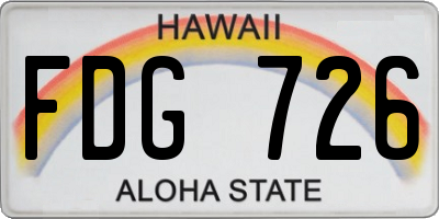 HI license plate FDG726