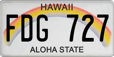 HI license plate FDG727