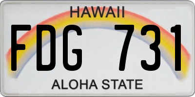 HI license plate FDG731