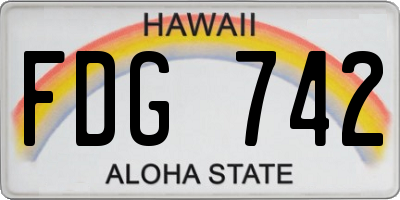 HI license plate FDG742