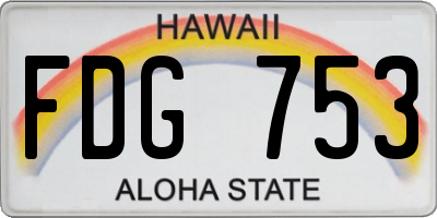 HI license plate FDG753
