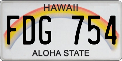 HI license plate FDG754