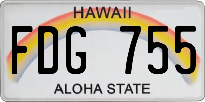 HI license plate FDG755