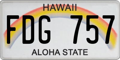 HI license plate FDG757