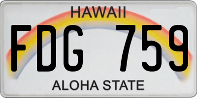 HI license plate FDG759
