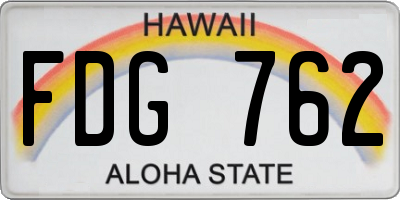 HI license plate FDG762
