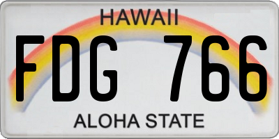HI license plate FDG766
