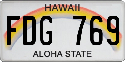 HI license plate FDG769