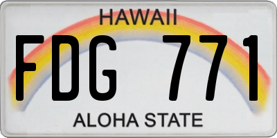 HI license plate FDG771
