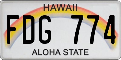 HI license plate FDG774