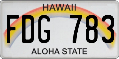 HI license plate FDG783