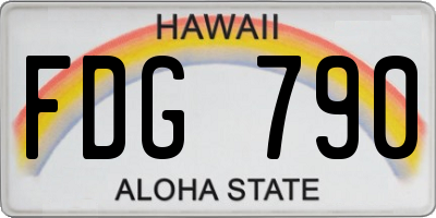 HI license plate FDG790