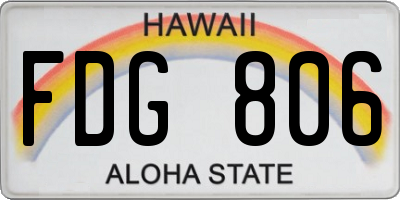 HI license plate FDG806