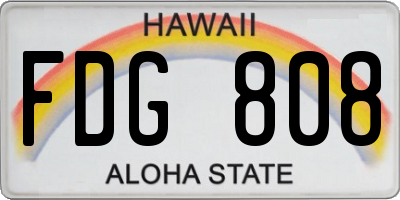 HI license plate FDG808