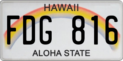 HI license plate FDG816