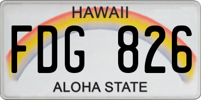 HI license plate FDG826