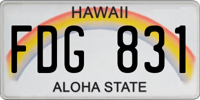 HI license plate FDG831