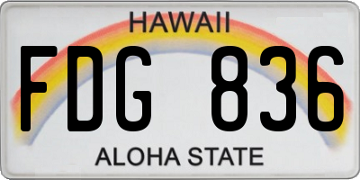 HI license plate FDG836