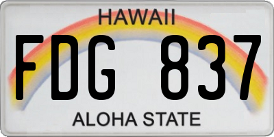 HI license plate FDG837