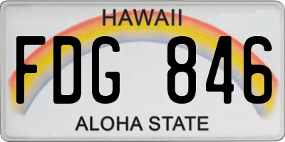 HI license plate FDG846