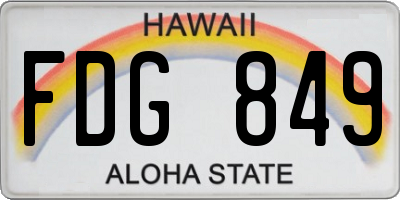 HI license plate FDG849