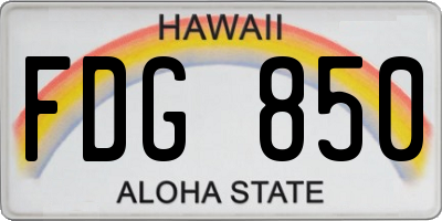 HI license plate FDG850