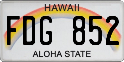 HI license plate FDG852