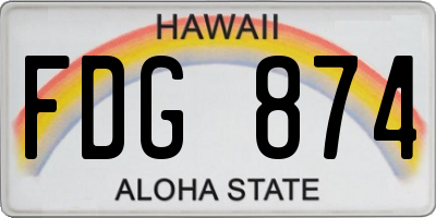 HI license plate FDG874